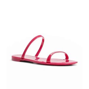 New Stuart Weitzman Sawyer Jelly Slide Pink strap flip flop flat sandal size 9